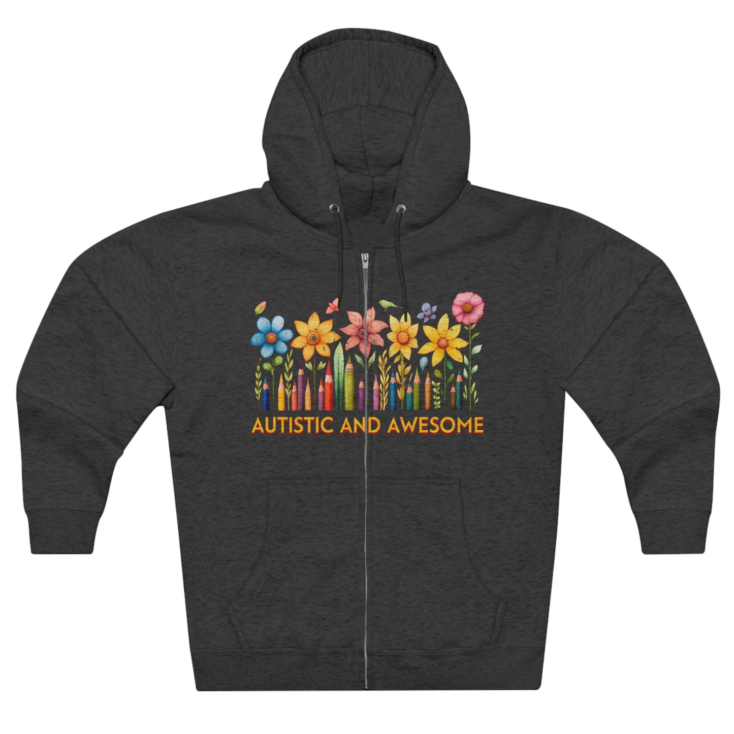 Autistic and Awesome Unisex Premium Full Zip Hoodie