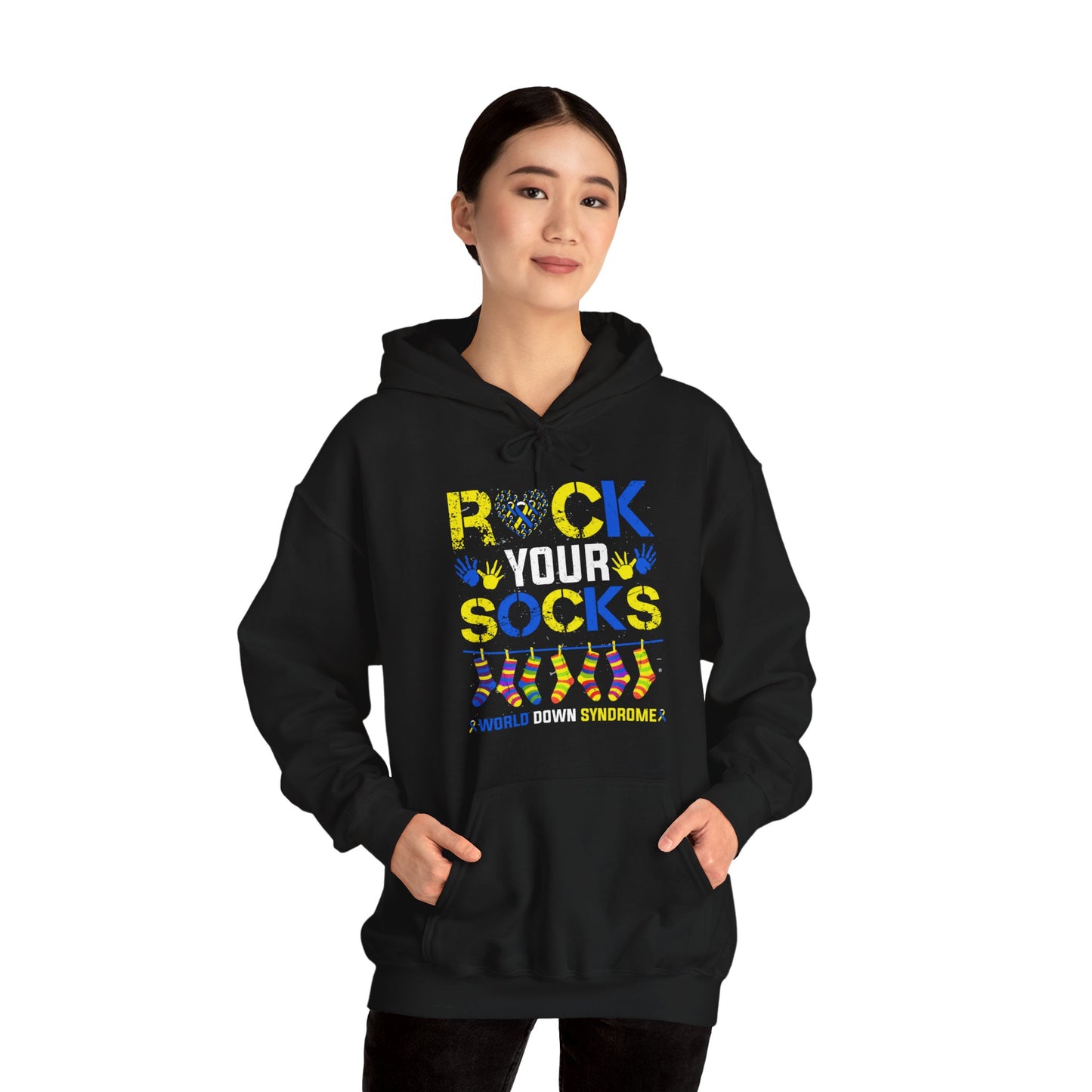 Rock your Socks Down Syndrome Unisex Heavy Blend™ Hooded Sweatshirt