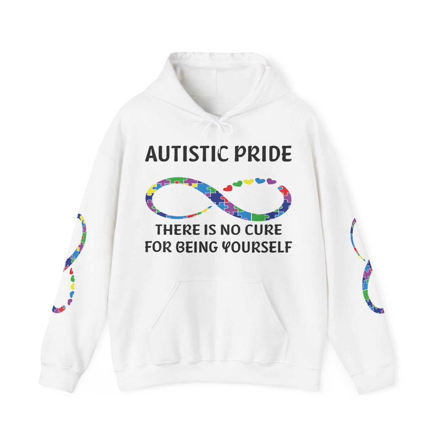 Autistic Pride (Double Sleeve Design) Unisex Heavy Blend™ Hooded Sweatshirt